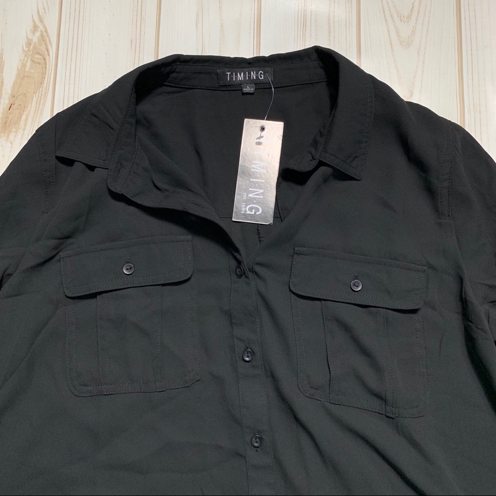 NWT Black Button Up - Picture 2 of 5